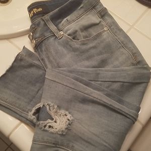 Indigo Rein Distressed Skinny Jeans, Size 5